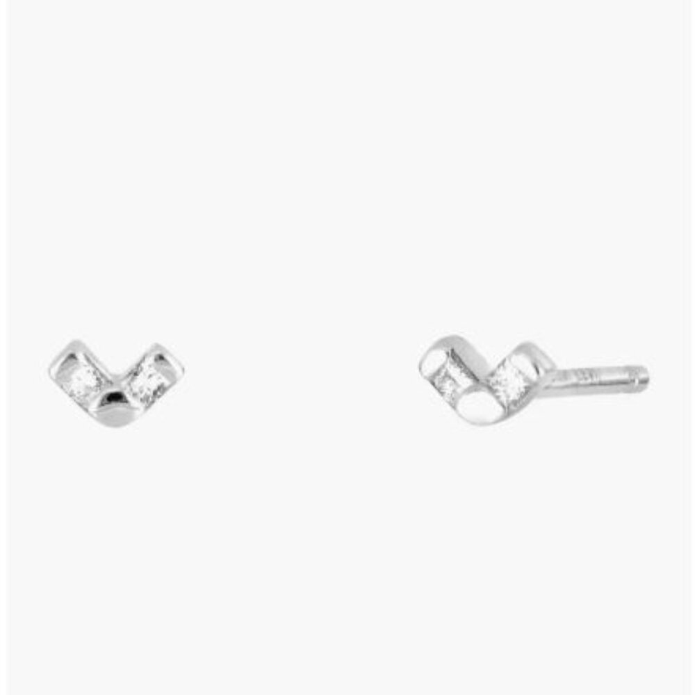 ISO Bony Levy 18K White Gold Simple Obsession Petite Chevron Studs